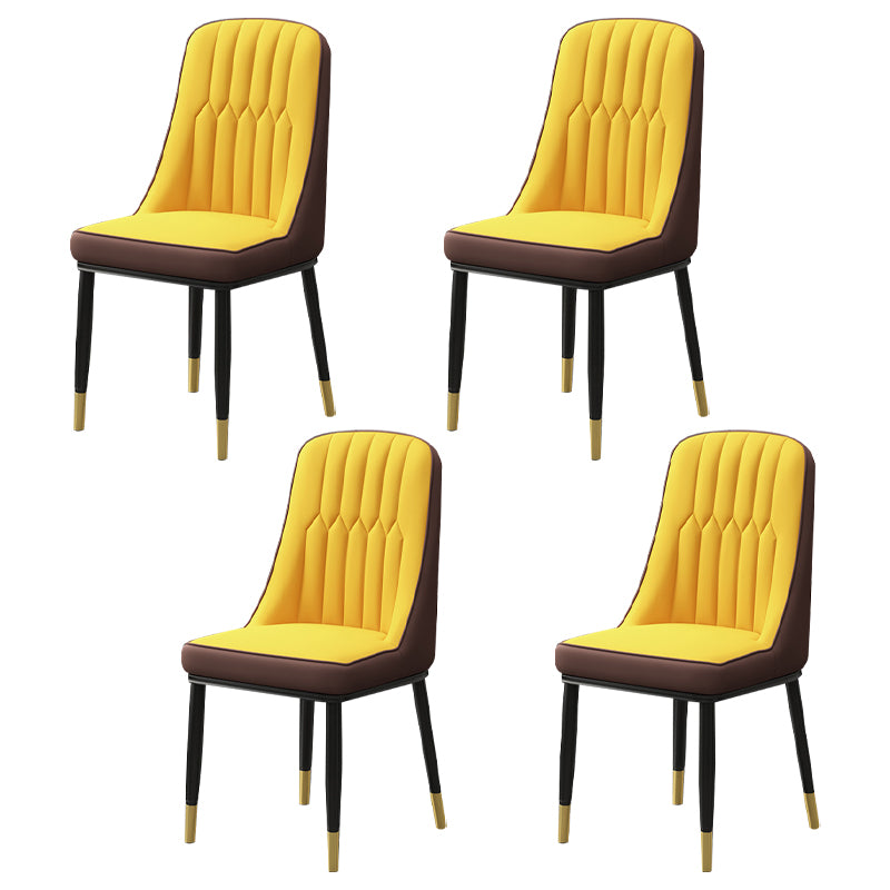 Scandinavian Style Metal Dining Chairs Dining Room Armless Parsons Chair
