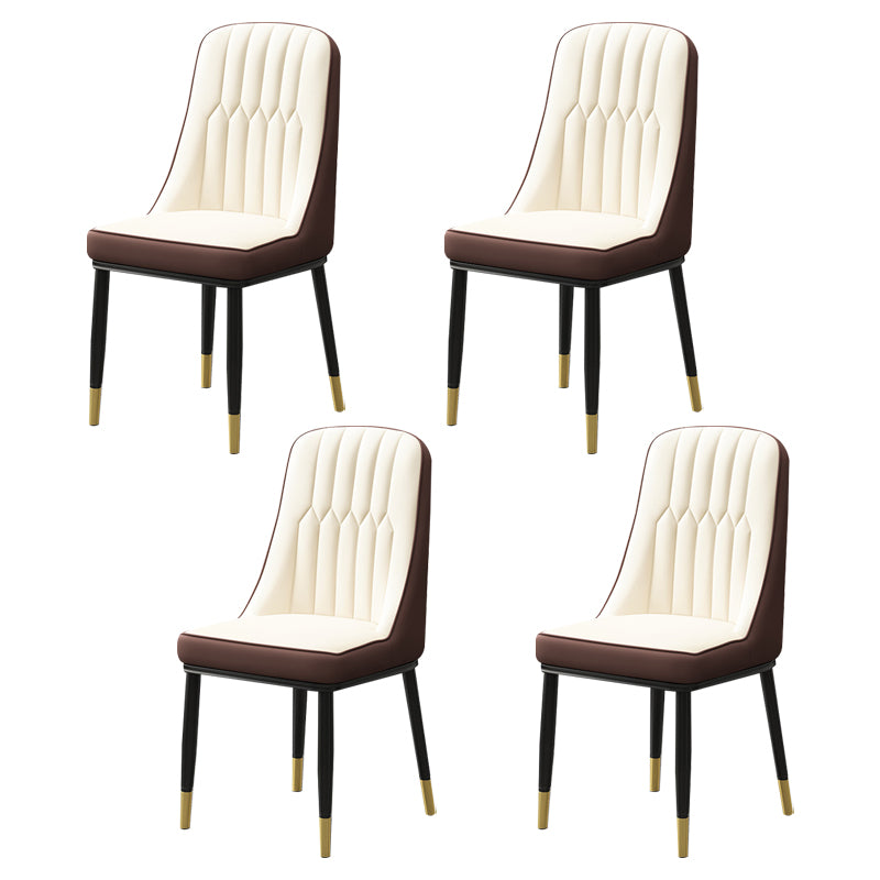 Scandinavian Style Metal Dining Chairs Dining Room Armless Parsons Chair
