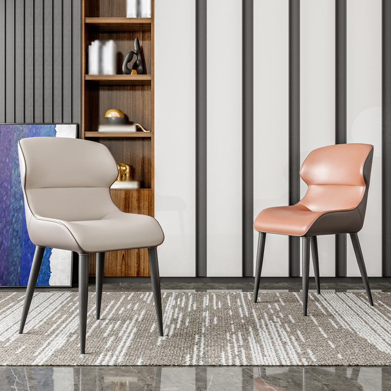Chaise d'intérieur et d'extérieur en métal moderne, chaise d'appoint sans accoudoirs pour salle à manger