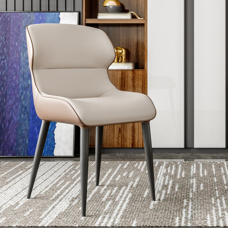 Modern Metal Indoor-Outdoor Chair Dining Room Armless Wingback Side Chair