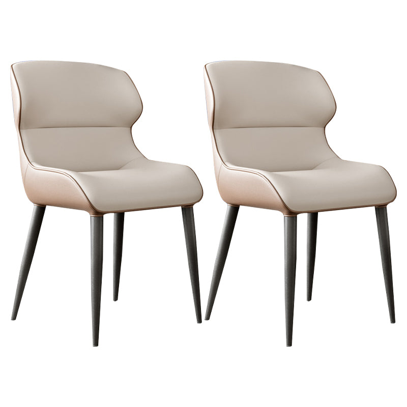 Chaise d'intérieur et d'extérieur en métal moderne, chaise d'appoint sans accoudoirs pour salle à manger