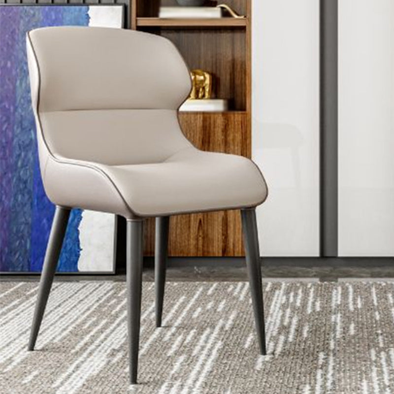 Modern Metal Indoor-Outdoor Chair Dining Room Armless Wingback Side Chair