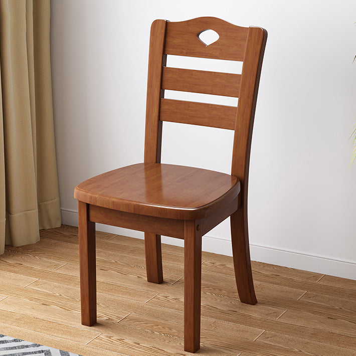 Contemporary Indoor-Outdoor Wood Chair Home Armless Ladder Back Dining Chair