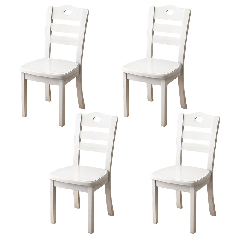 Contemporary Indoor-Outdoor Wood Chair Home Armless Ladder Back Dining Chair