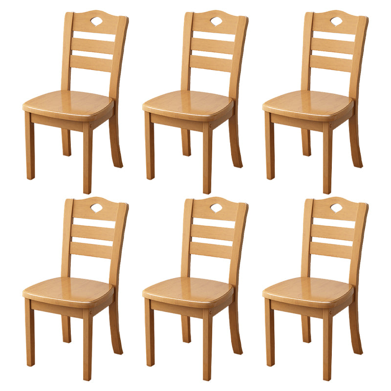 Contemporary Indoor-Outdoor Wood Chair Home Armless Ladder Back Dining Chair
