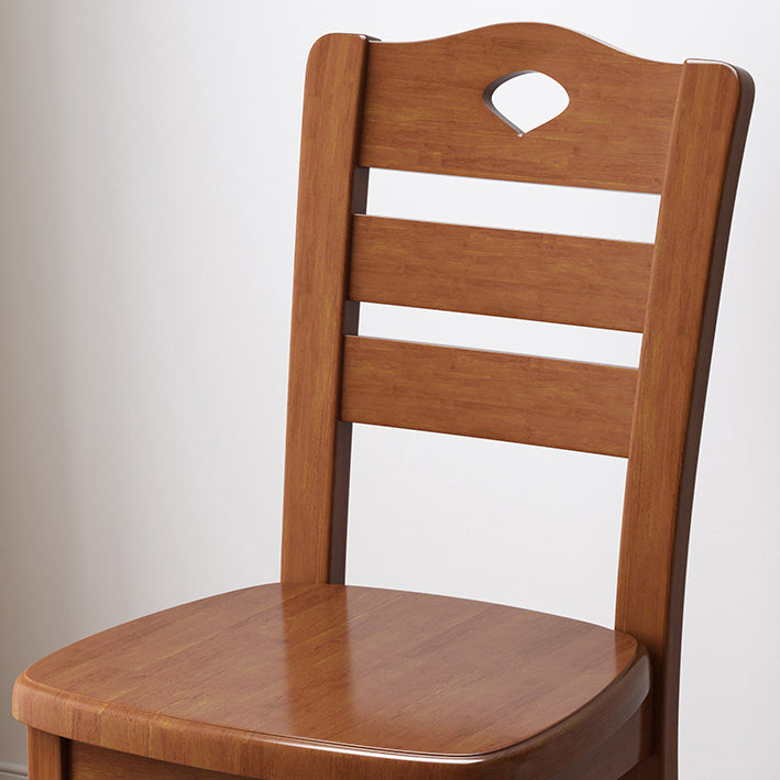 Contemporary Indoor-Outdoor Wood Chair Home Armless Ladder Back Dining Chair