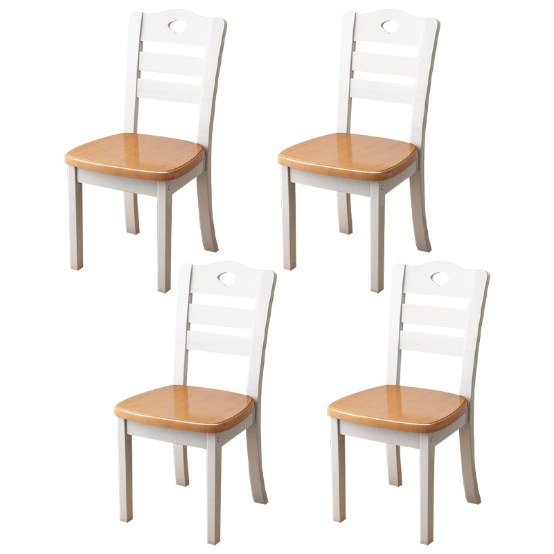 Contemporary Indoor-Outdoor Wood Chair Home Armless Ladder Back Dining Chair