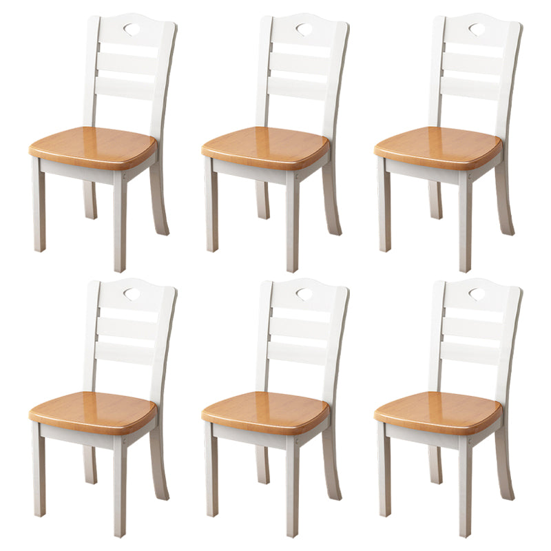 Contemporary Indoor-Outdoor Wood Chair Home Armless Ladder Back Dining Chair
