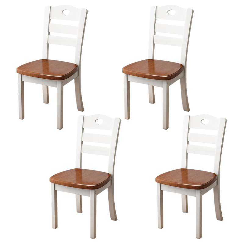 Contemporary Indoor-Outdoor Wood Chair Home Armless Ladder Back Dining Chair