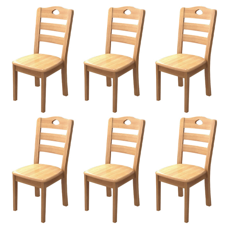 Contemporary Indoor-Outdoor Wood Chair Home Armless Ladder Back Dining Chair