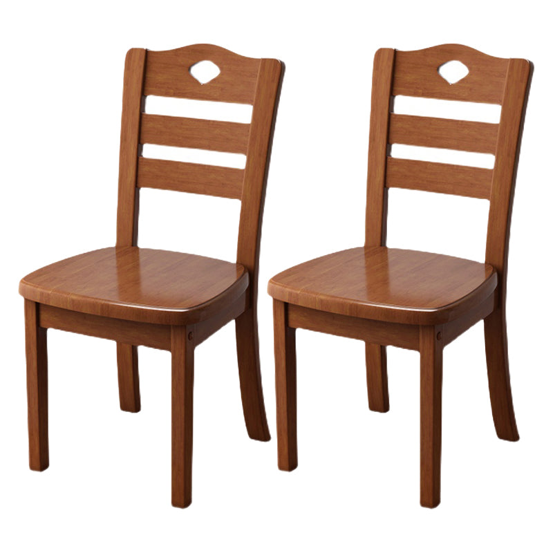 Contemporary Indoor-Outdoor Wood Chair Home Armless Ladder Back Dining Chair