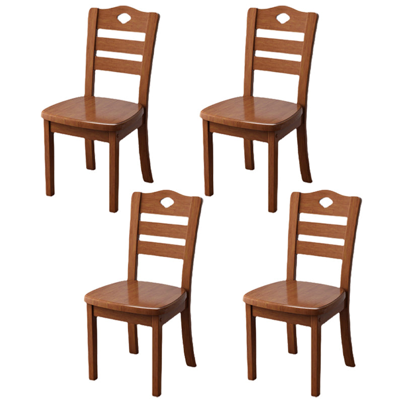 Contemporary Indoor-Outdoor Wood Chair Home Armless Ladder Back Dining Chair