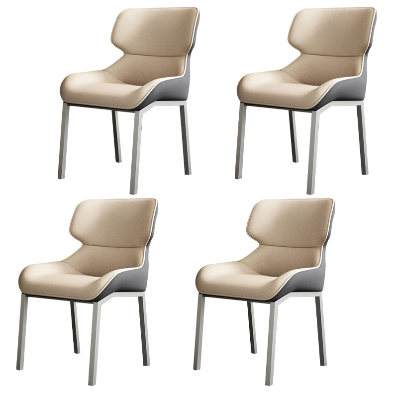 Contemporary Metal Dining Room Armless chairs Wingback Side Chair for Home Use