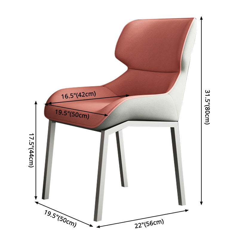Contemporary Metal Dining Room Armless chairs Wingback Side Chair for Home Use