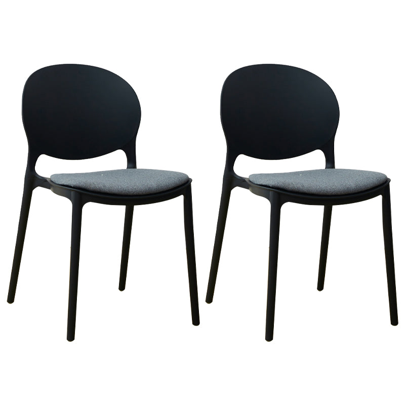 Stackable Plastic Armless Dining Chairs Indoor Scandinavian Side Chair