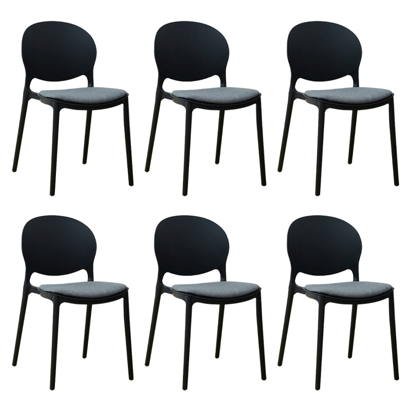 Stackable Plastic Armless Dining Chairs Indoor Scandinavian Side Chair