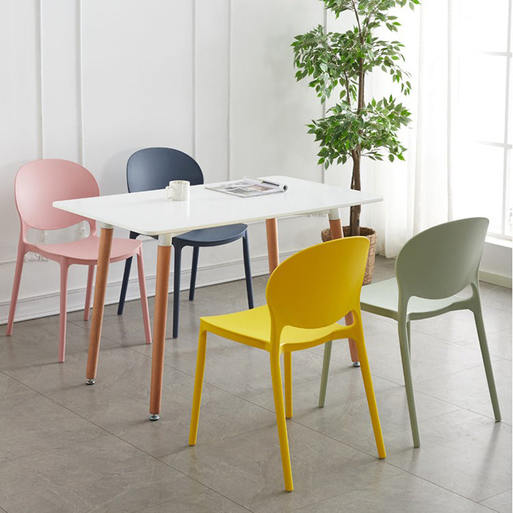Stackable Plastic Armless Dining Chairs Indoor Scandinavian Side Chair