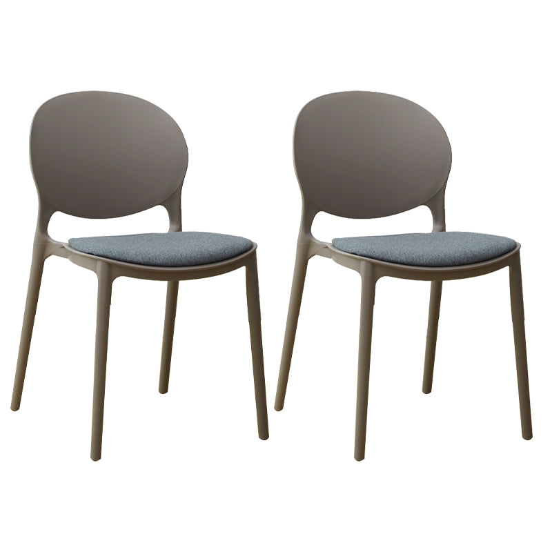 Stackable Plastic Armless Dining Chairs Indoor Scandinavian Side Chair
