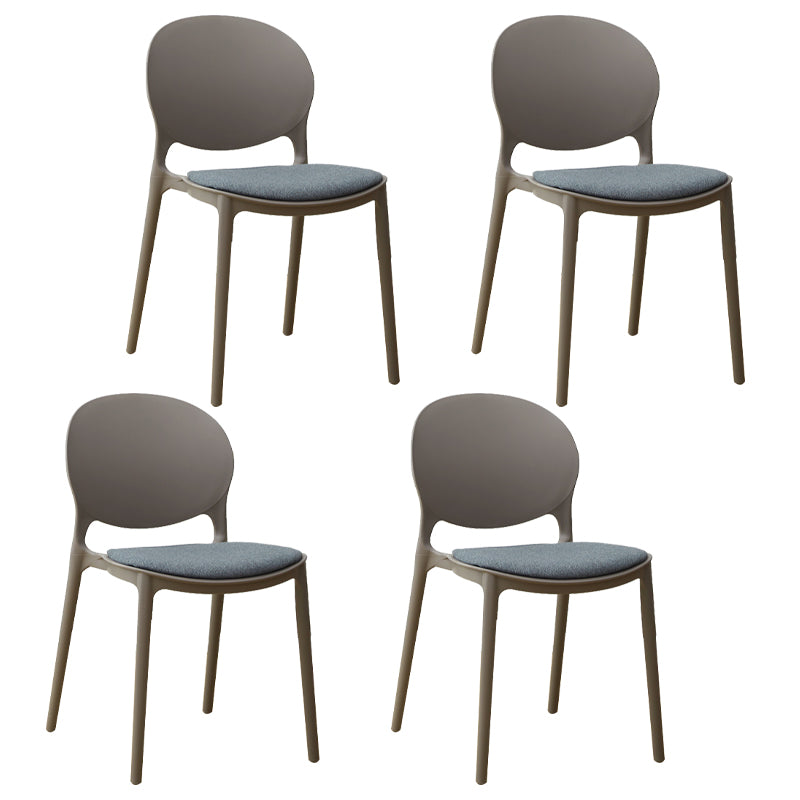 Stackable Plastic Armless Dining Chairs Indoor Scandinavian Side Chair