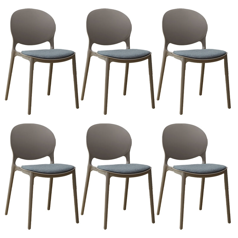 Stackable Plastic Armless Dining Chairs Indoor Scandinavian Side Chair