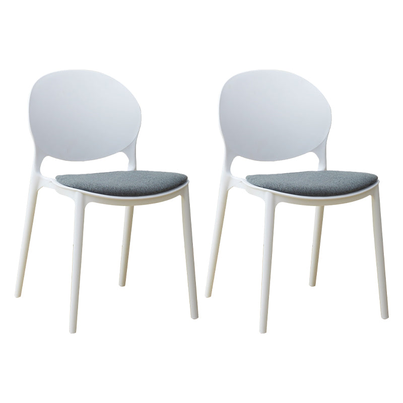 Stackable Plastic Armless Dining Chairs Indoor Scandinavian Side Chair