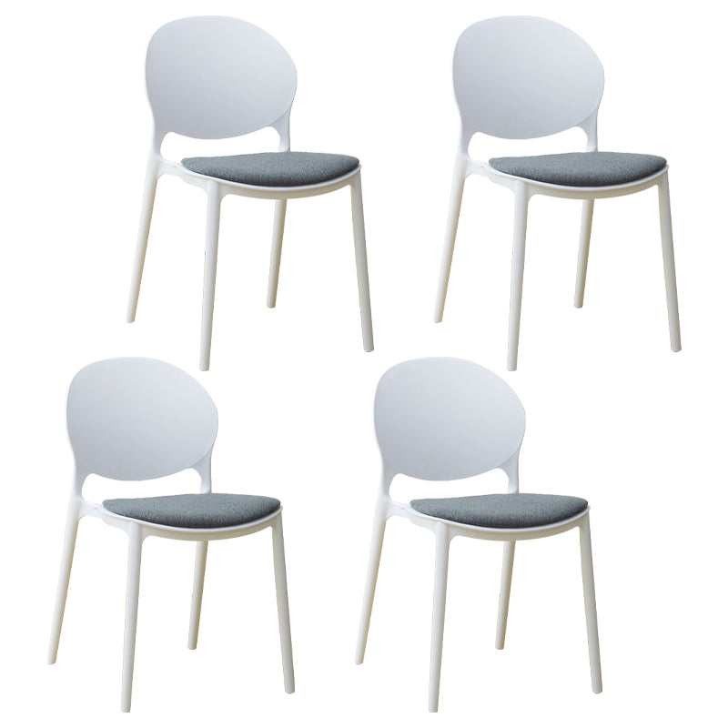 Stackable Plastic Armless Dining Chairs Indoor Scandinavian Side Chair