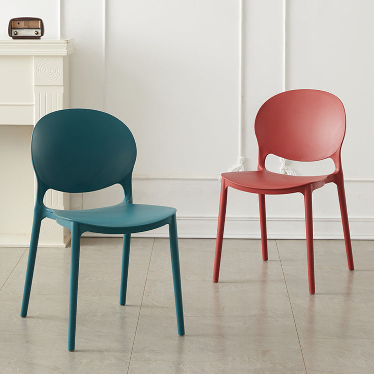 Stackable Plastic Armless Dining Chairs Indoor Scandinavian Side Chair