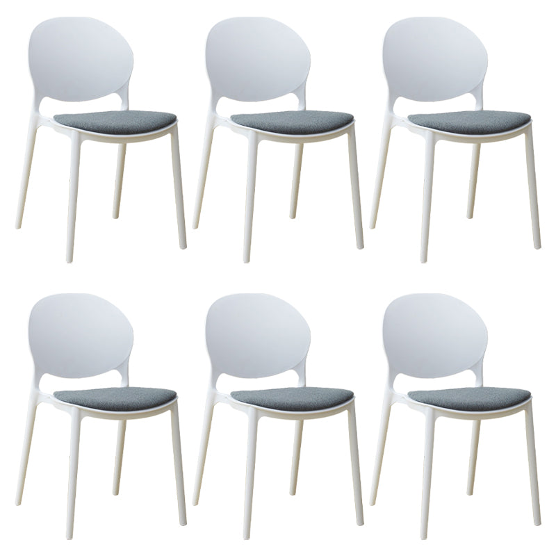 Stackable Plastic Armless Dining Chairs Indoor Scandinavian Side Chair