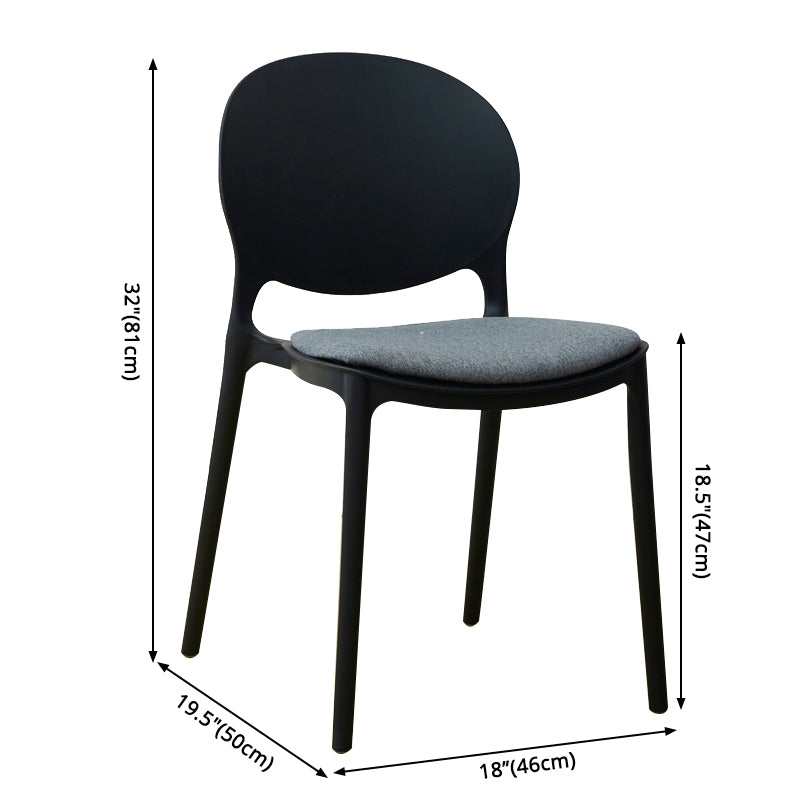 Stackable Plastic Armless Dining Chairs Indoor Scandinavian Side Chair