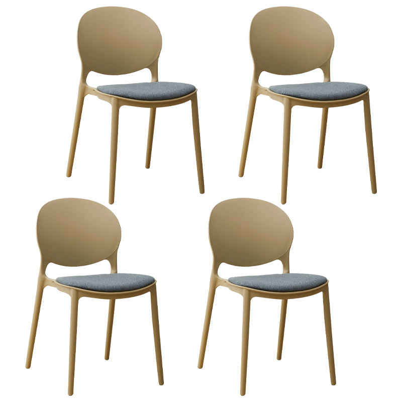 Stackable Plastic Armless Dining Chairs Indoor Scandinavian Side Chair
