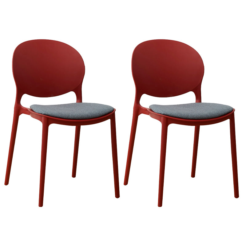 Stackable Plastic Armless Dining Chairs Indoor Scandinavian Side Chair