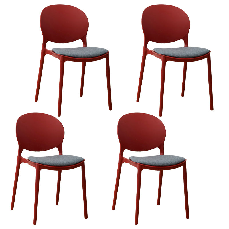 Stackable Plastic Armless Dining Chairs Indoor Scandinavian Side Chair