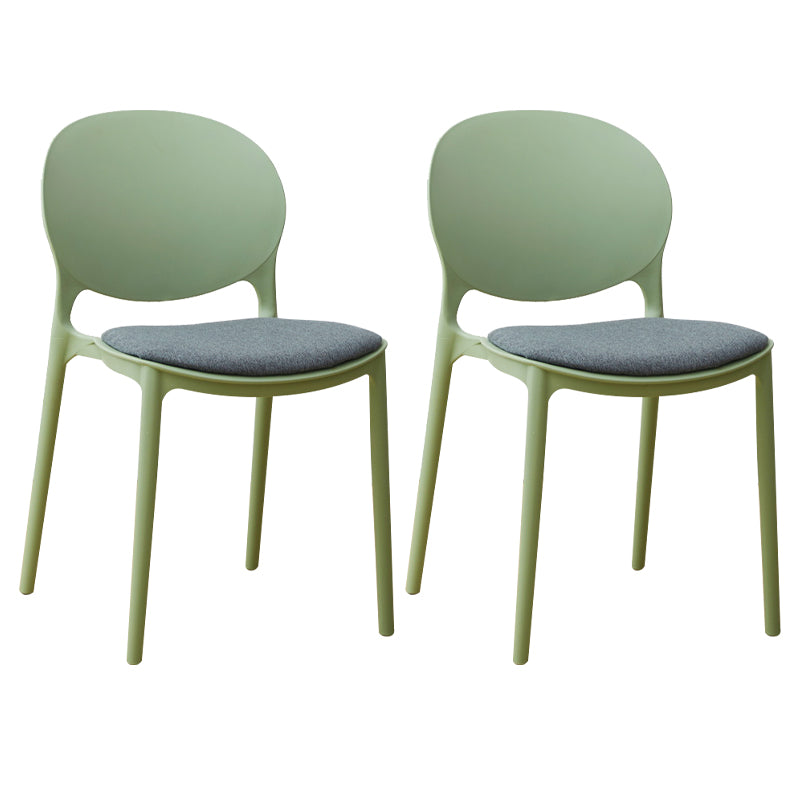 Stackable Plastic Armless Dining Chairs Indoor Scandinavian Side Chair