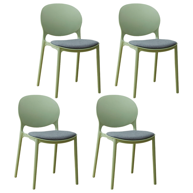 Stackable Plastic Armless Dining Chairs Indoor Scandinavian Side Chair