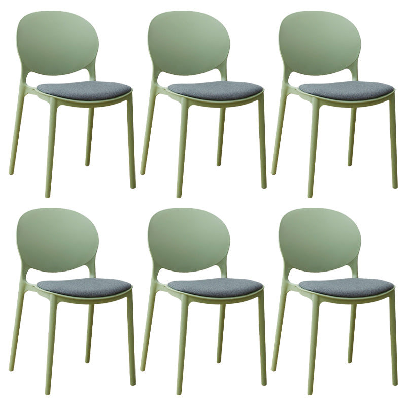 Stackable Plastic Armless Dining Chairs Indoor Scandinavian Side Chair