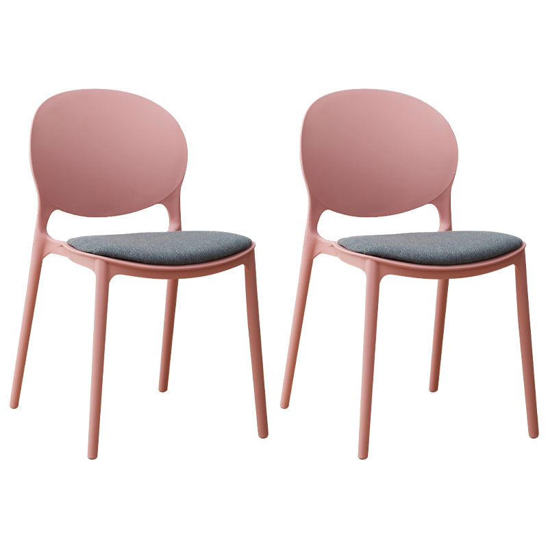 Stackable Plastic Armless Dining Chairs Indoor Scandinavian Side Chair
