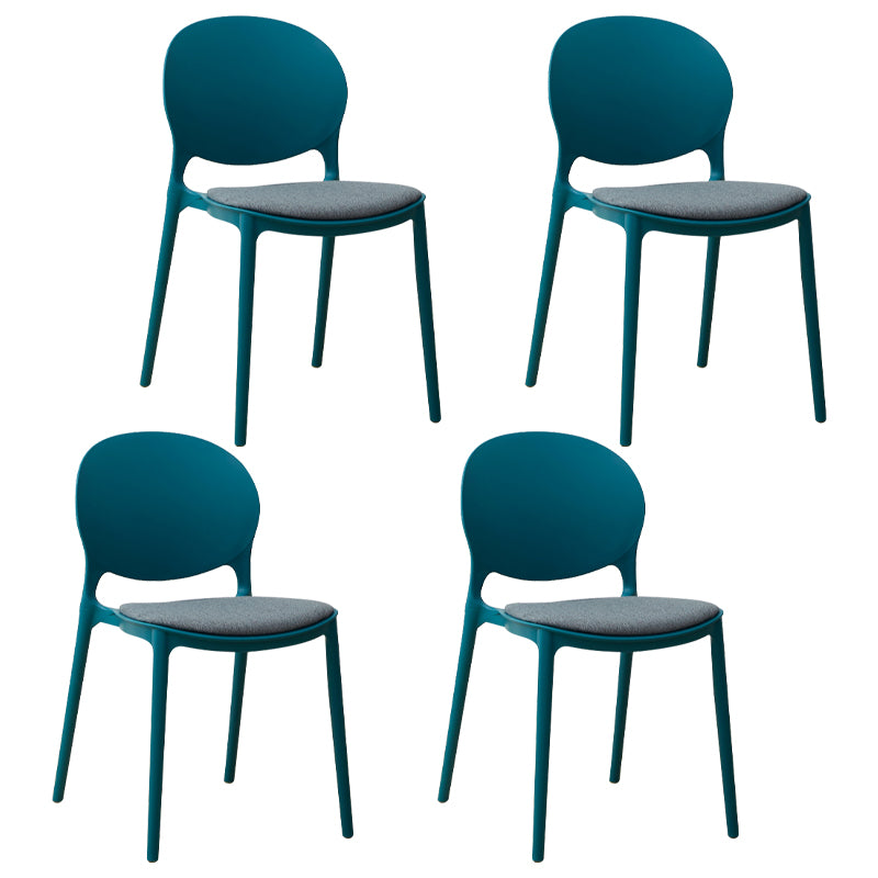Stackable Plastic Armless Dining Chairs Indoor Scandinavian Side Chair