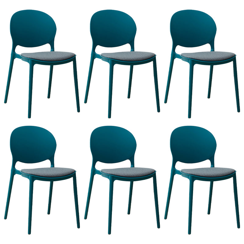 Stackable Plastic Armless Dining Chairs Indoor Scandinavian Side Chair