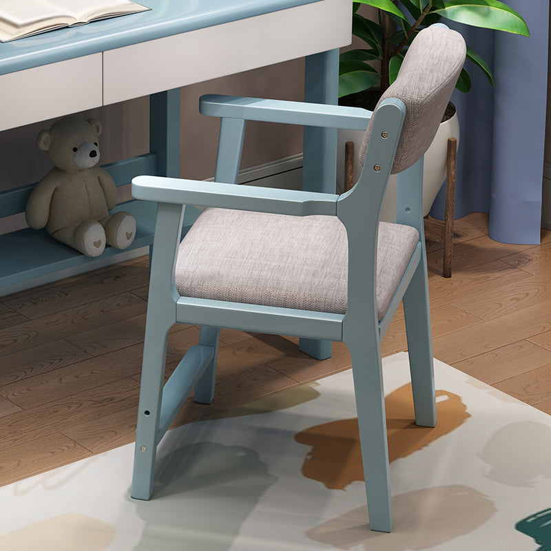 Wood Scandinavian Style Dining Chairs Home Open Back Dining Side Chair with Arm
