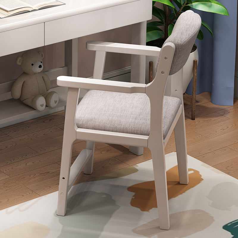 Wood Scandinavian Style Dining Chairs Home Open Back Dining Side Chair with Arm