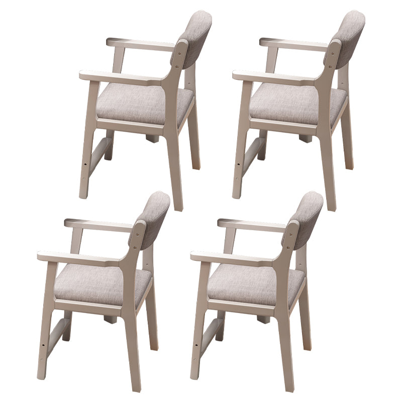 Wood Scandinavian Style Dining Chairs Home Open Back Dining Side Chair with Arm