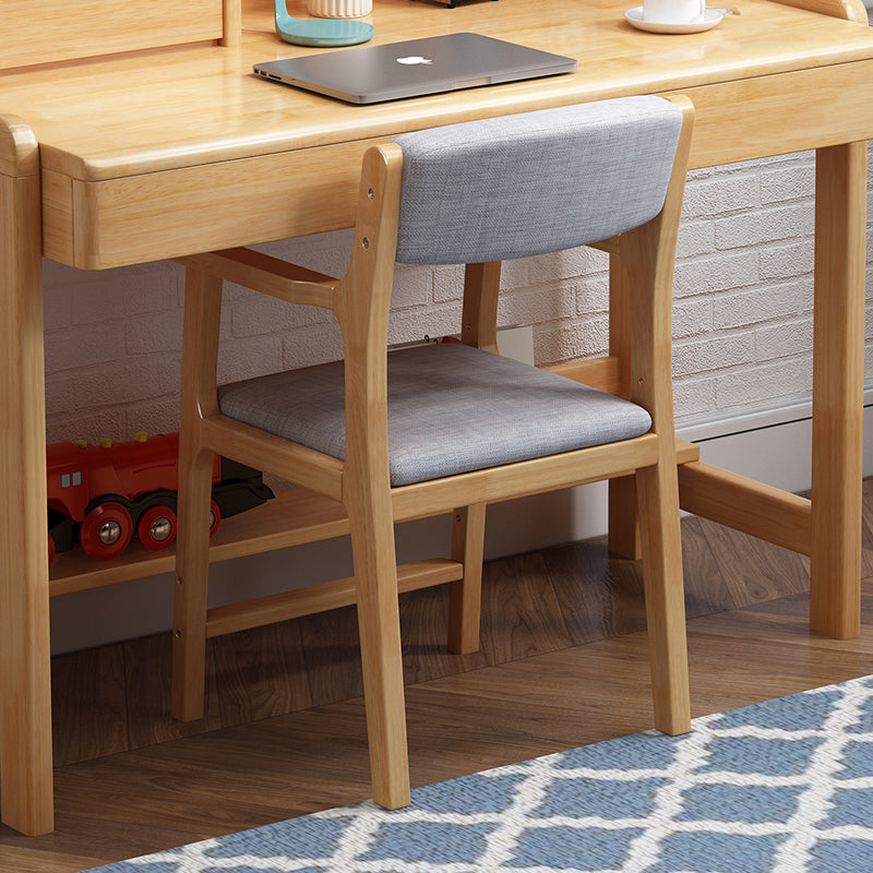 Wood Scandinavian Style Dining Chairs Home Open Back Dining Side Chair with Arm
