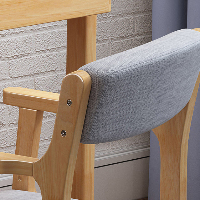 Wood Scandinavian Style Dining Chairs Home Open Back Dining Side Chair with Arm