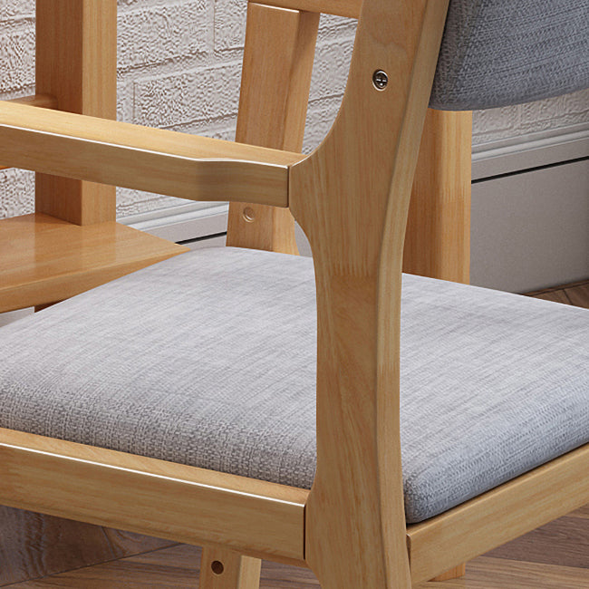 Wood Scandinavian Style Dining Chairs Home Open Back Dining Side Chair with Arm