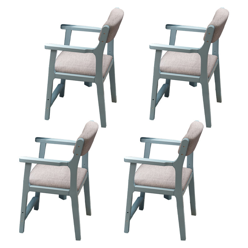 Wood Scandinavian Style Dining Chairs Home Open Back Dining Side Chair with Arm