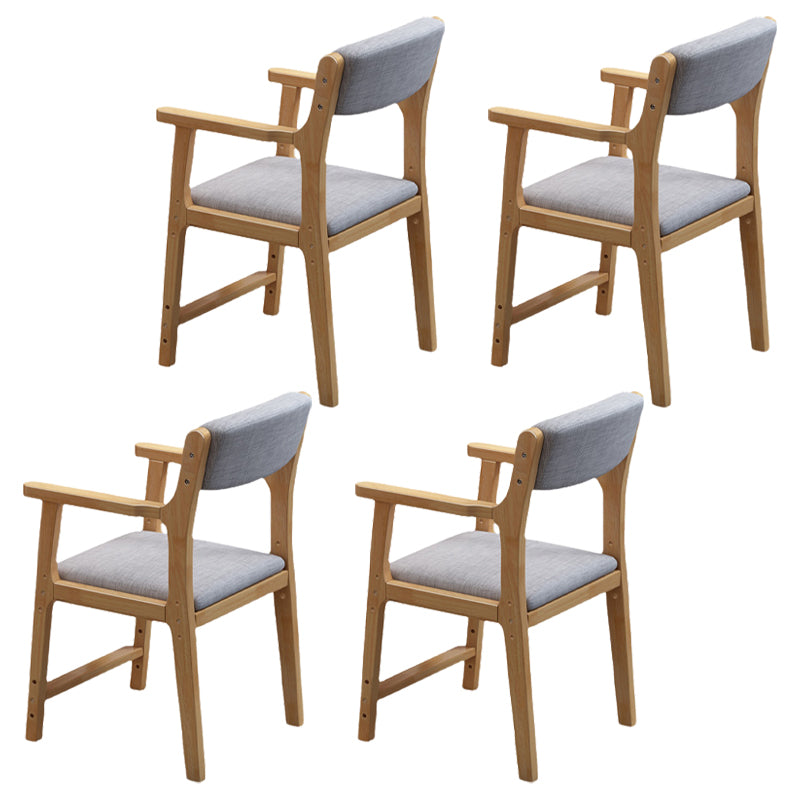 Wood Scandinavian Style Dining Chairs Home Open Back Dining Side Chair with Arm