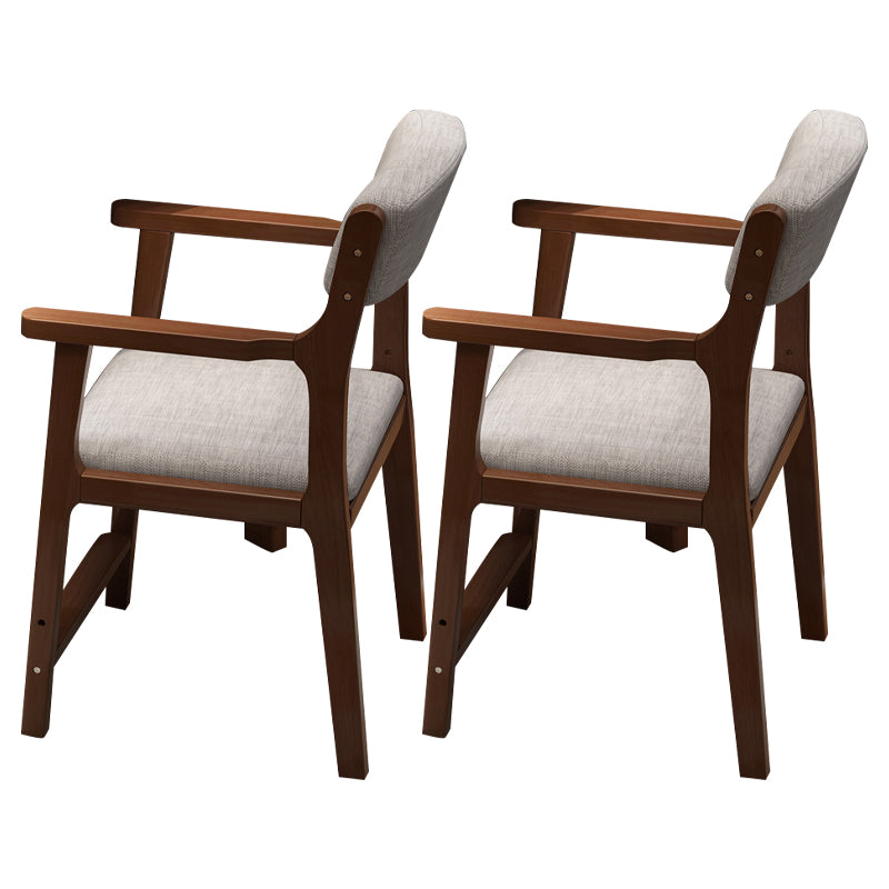 Wood Scandinavian Style Dining Chairs Home Open Back Dining Side Chair with Arm