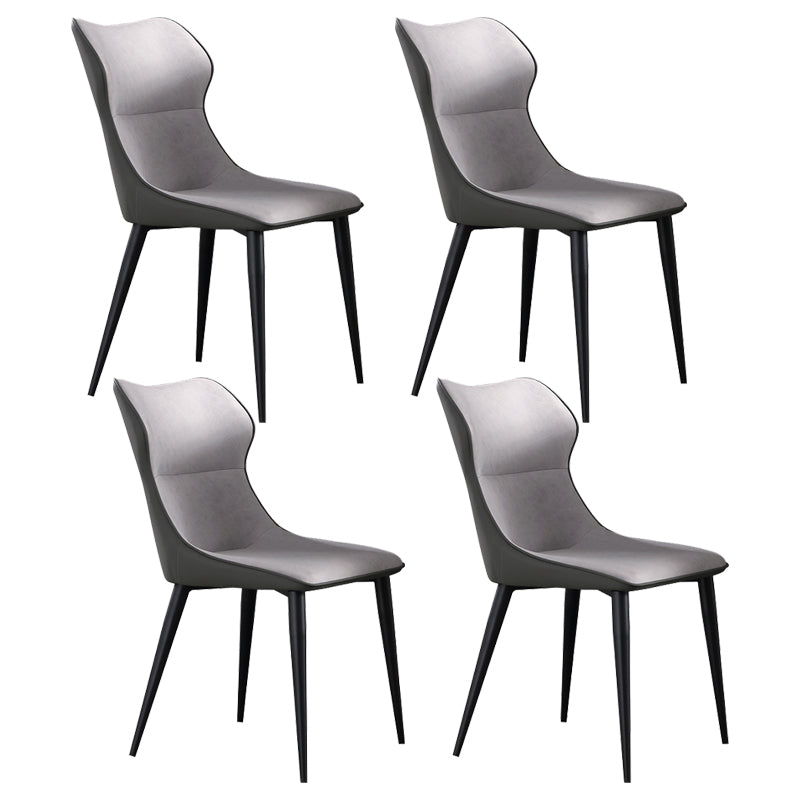Contemporary Metal Dining Room Armless chairs Upholstered Side Chairs for Home Use