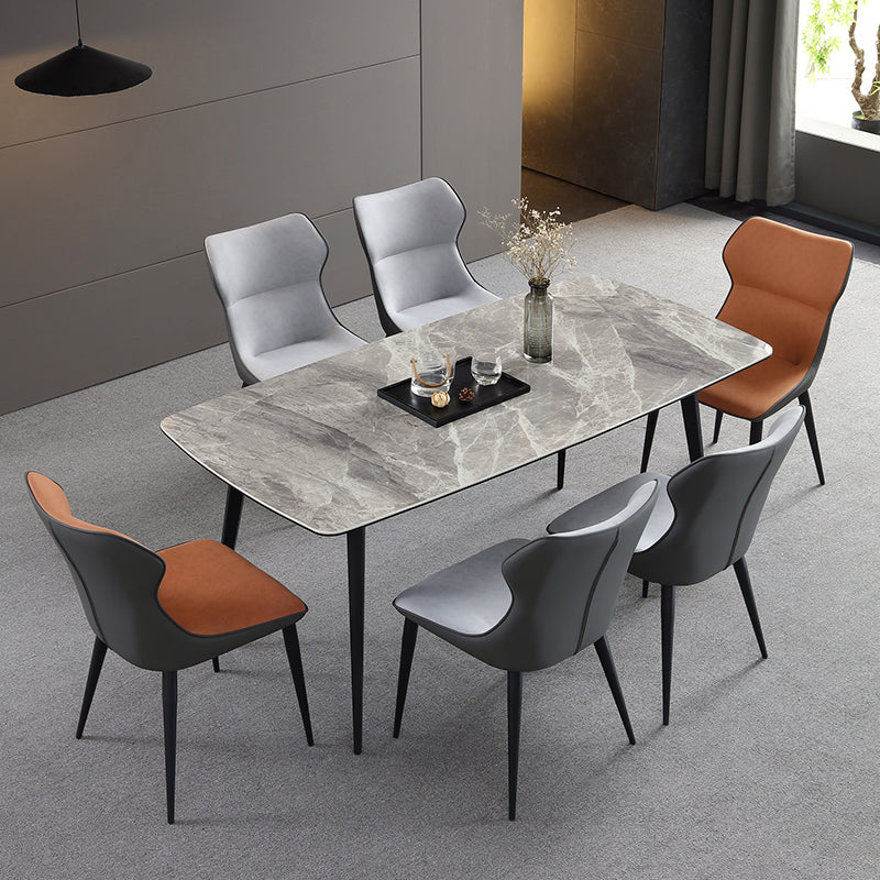 Contemporary Metal Dining Room Armless chairs Upholstered Side Chairs for Home Use