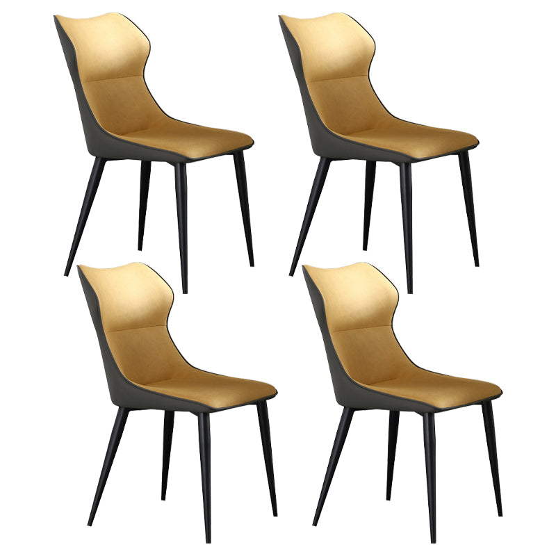 Contemporary Metal Dining Room Armless chairs Upholstered Side Chairs for Home Use
